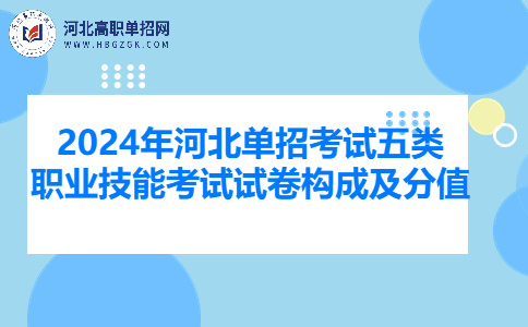 2024年河北单招考试五类职业技能考试试卷结构和分值分析