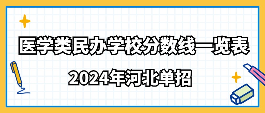 2024年河北单招医学类民办学校分数线一览表