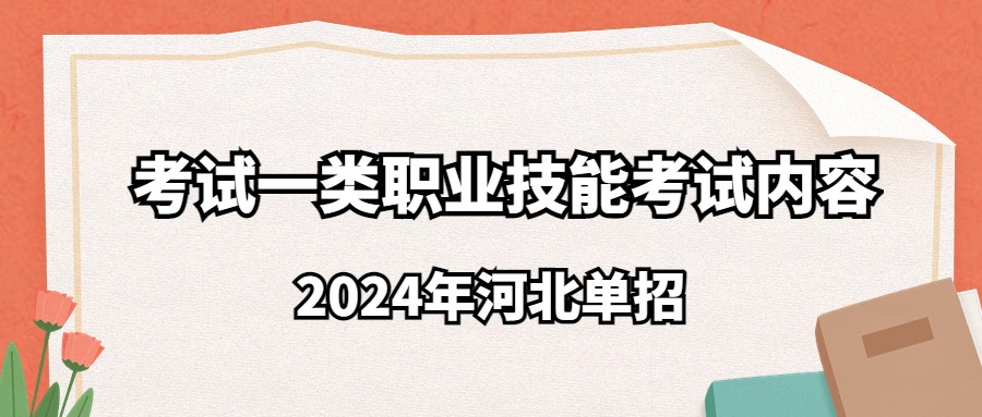 2024年河北单招考试一类职业技能考试内容