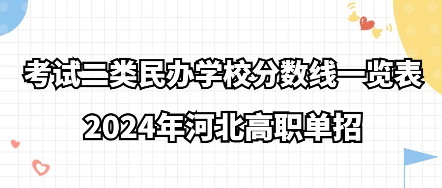 2024年河北高职单招考试二类民办学校分数线一览表