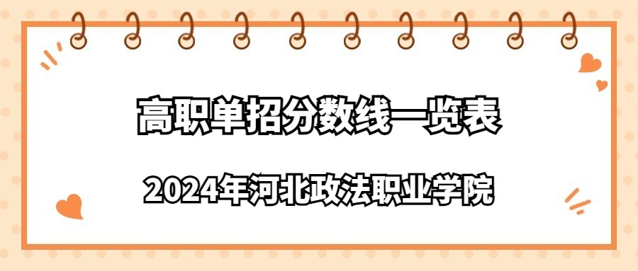 2024年河北政法职业学院高职单招分数线一览表