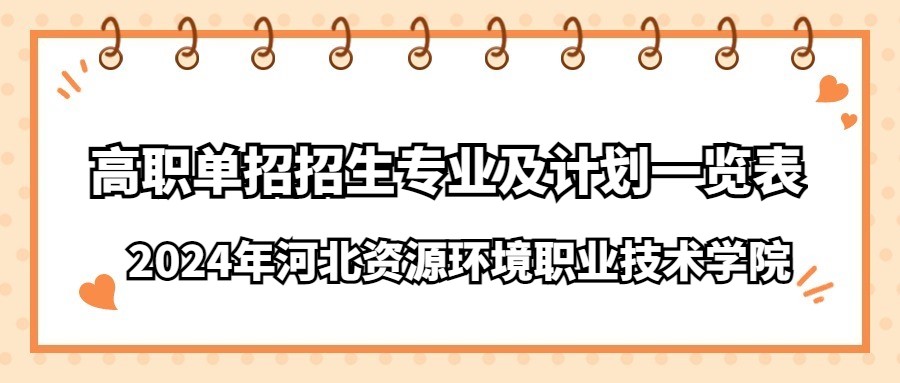 2024年河北资源环境职业技术学院高职单招招生专业及计划一览表