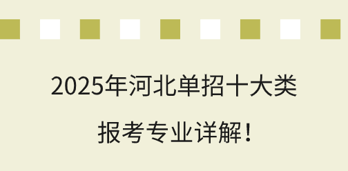 2025年河北单招十大类报考专业详解！