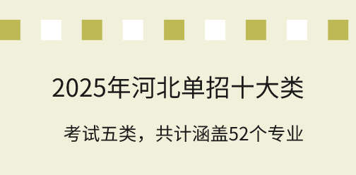 2025年河北单招十大类报考专业详解：考试五类（52个专业）！